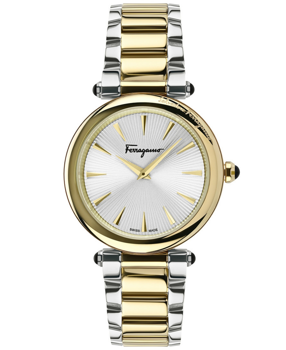 Ferragamo Salvatore  Women's Swiss Chronograph Idillio Two-tone Stainless Steel Bracelet Watch 36mm In Two Tone Ip Yellow Gold,stainless Steel