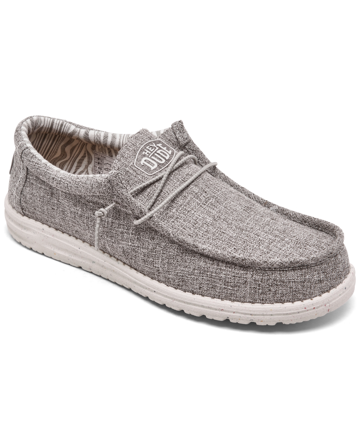 Hey Dude Men's Wally Linen Casual Moccasin Sneakers From Finish Line In Iron