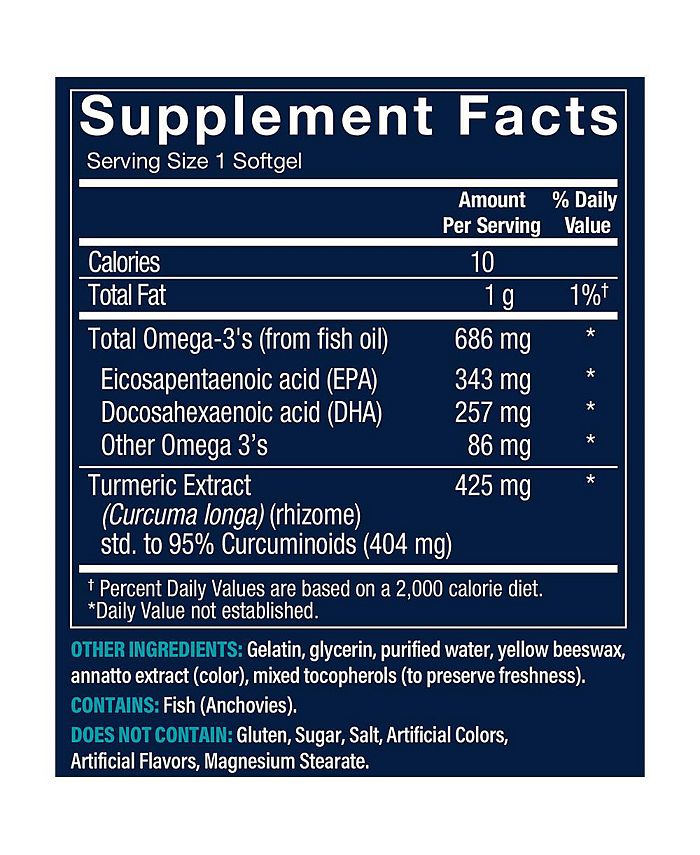 Vthrive Omega3 with Turmeric EPA/DHA 600 MG with Turmeric 424 MG (60