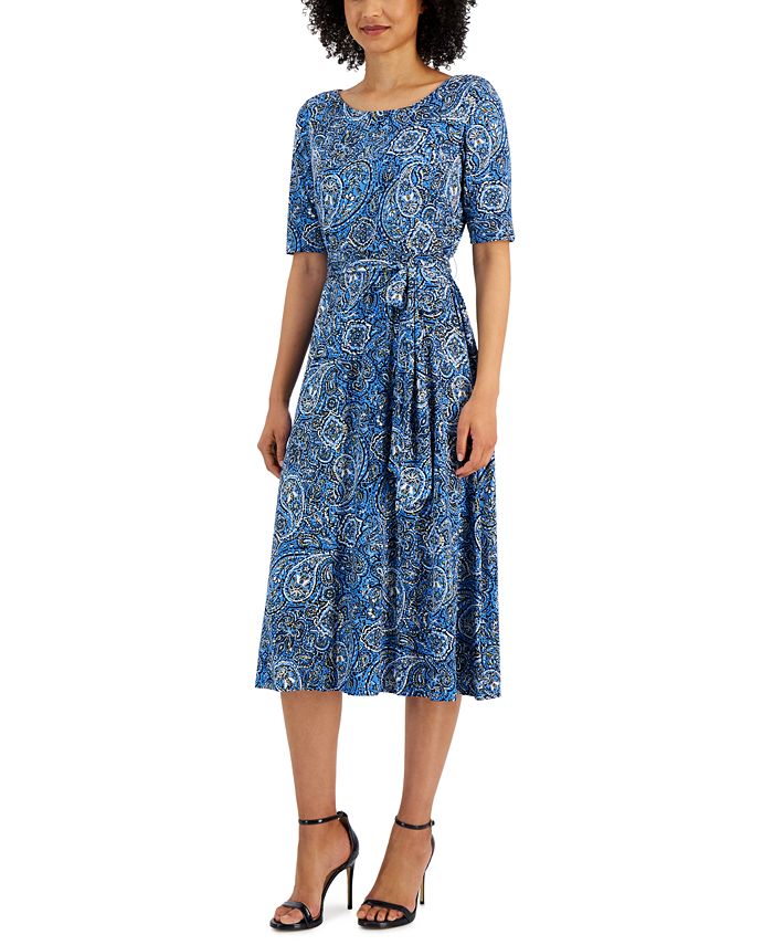 Donna Karan New York Donna Karan Women's Belted A-Line Dress - Macy's