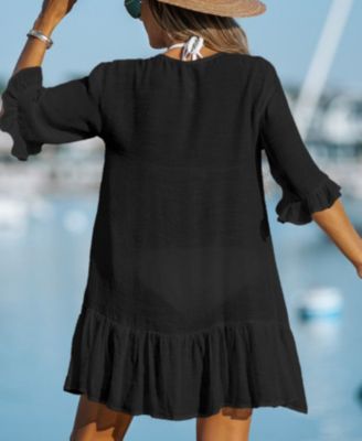 Women's Aubree Ruffled Swim Cover-Up Dress