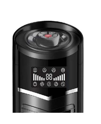 59 Inch 360 Degree Oscillation Pedestal Tower Fan in Black with Remote