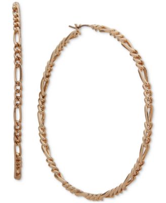 DKNY - Gold-Tone Large Chain Link Hoop Earrings, 2.6"