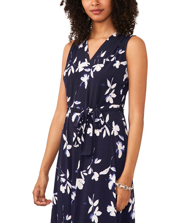 Indigo Script: Tie-Waist Printed Shirt Dress main image 0