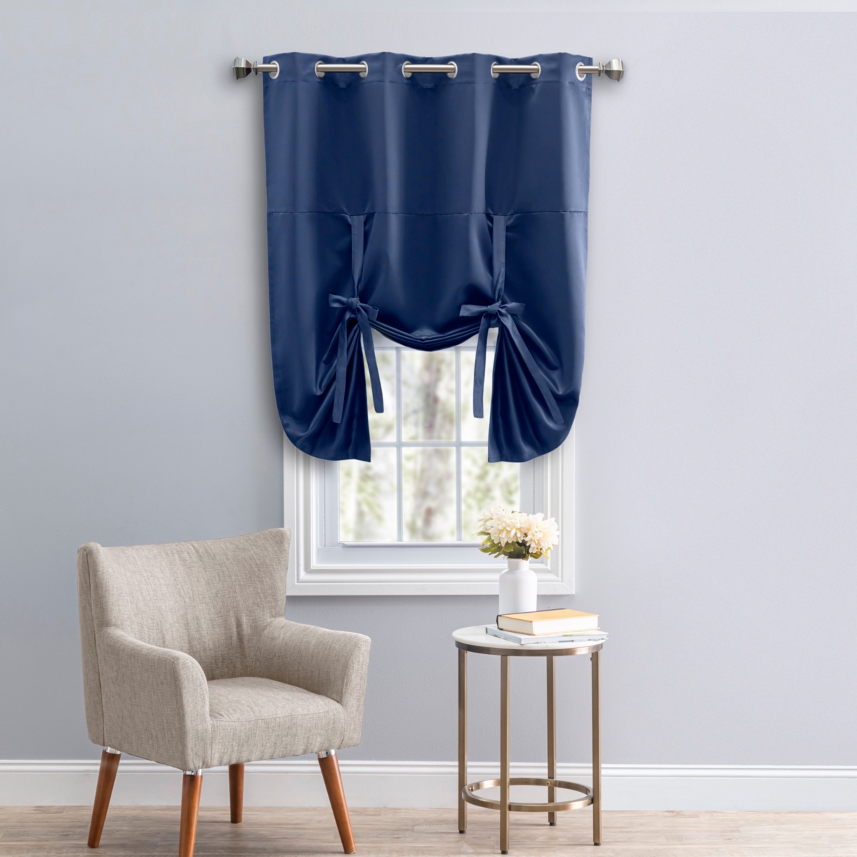 Ricardo Ultimate Blackout Grommet Tie Up Curtain Panel 55"W x 63"L