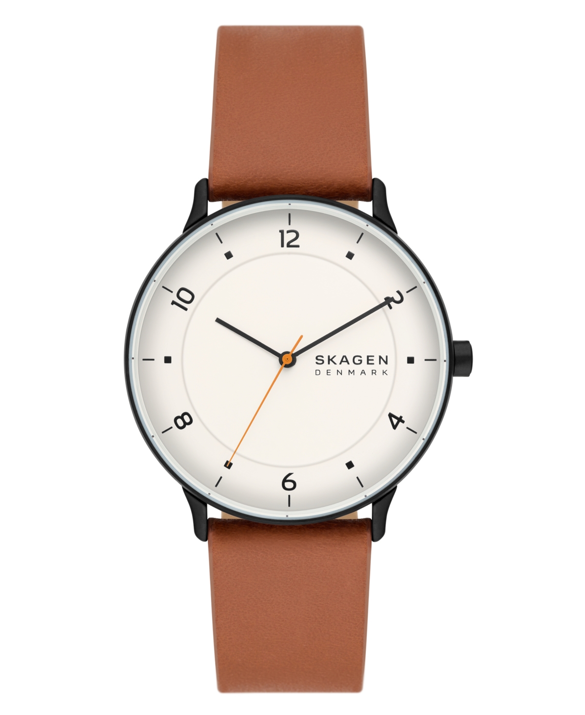 Men's Three-Hand Quartz Riis Medium Brown Leather Watch 40mm - Brown