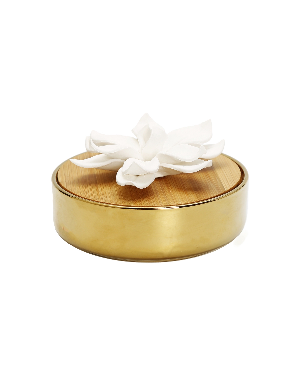 Hemispheric Shaped Diffuser with Flower, 'Lily of the Valley' Aroma - Gold