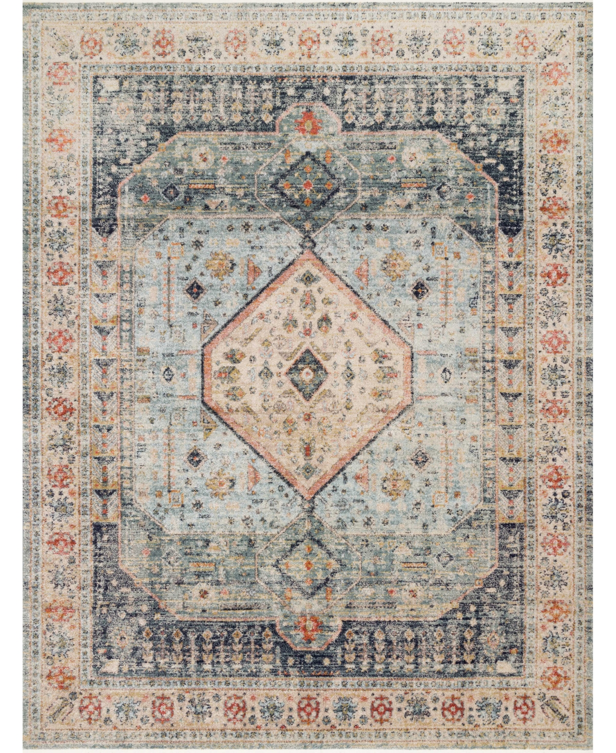 Magnolia Home By Joanna Gaines X Loloi Graham Gra-03 4' X 6' Area Rug In Blue,ivory