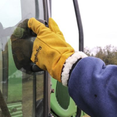 Three-Finger Leather Mitt - Durable, Warm Work Mittens with Sherpa Lining