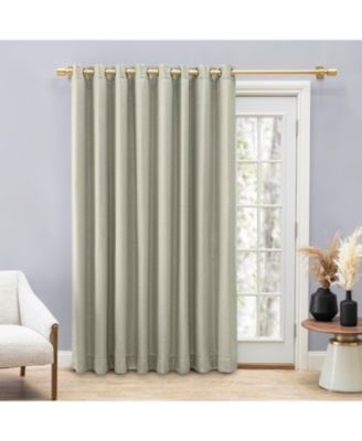 Grasscloth Lined Grommet Curtain Patio Panel w/Wand 110"W x 84"L