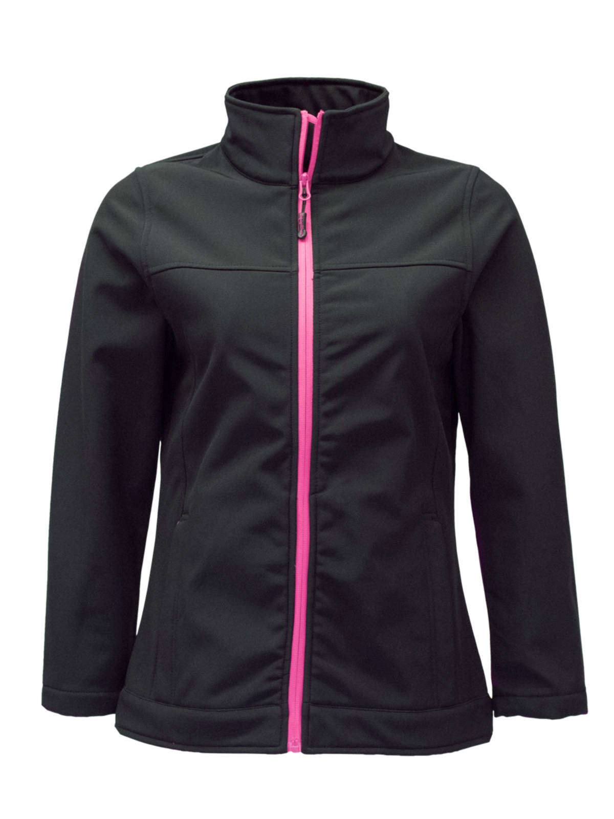 Women's Warm Softshell Jacket Full Zip with Micro Fleece Lining - Black