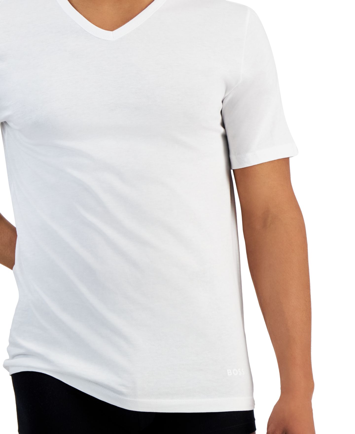 Мужские футболки Hugo Boss Authentic 5-Pack Cotton V-Neck Cotton T-Shirts, цвет: Белый — фото 3