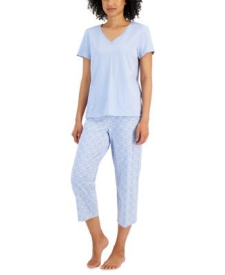 Charter Club Women's Cotton Short-sleeve Pajamas Set, Created For Macy 