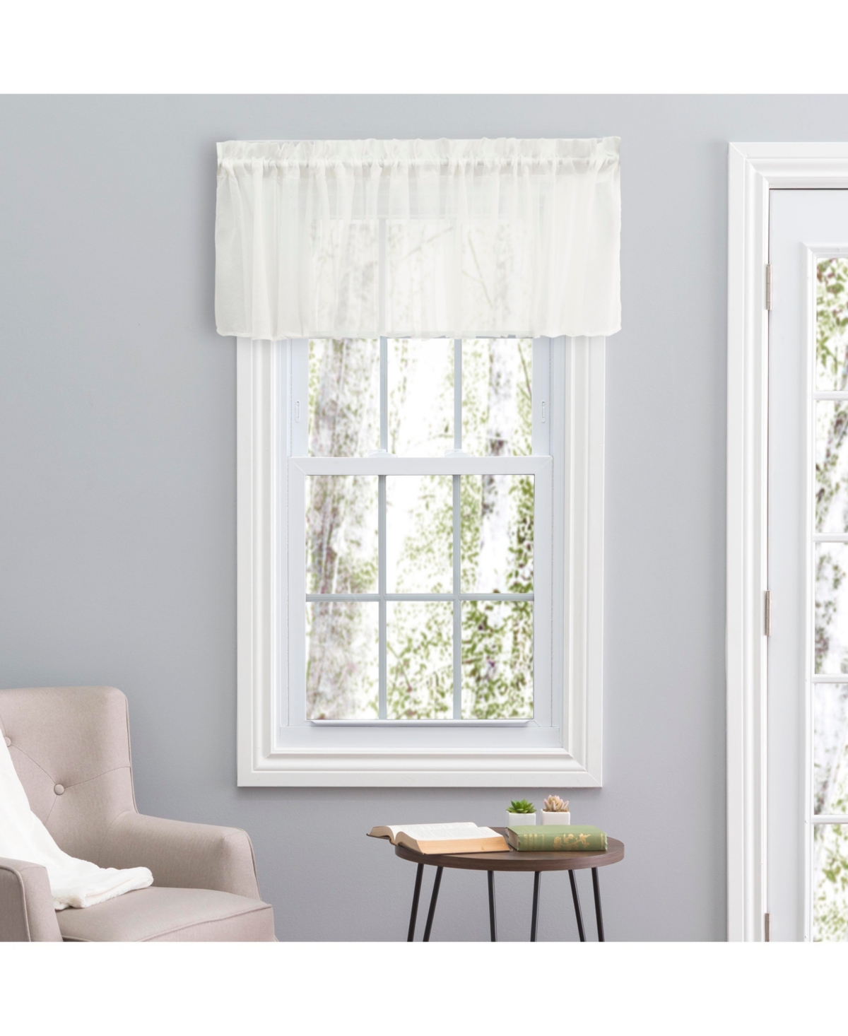 Ricardo Sea Glass Flounce Valance Curtain 84"W x 15"L