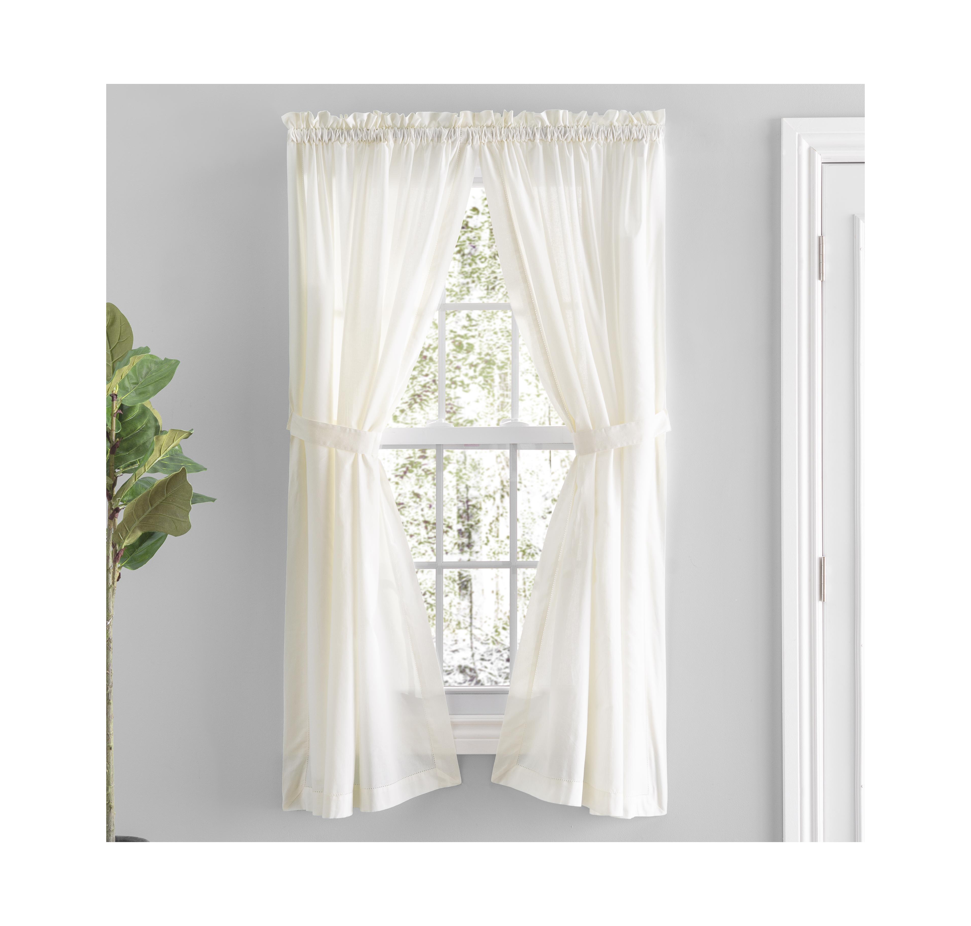 Ricardo Simplicity Rod Pocket Tailored Curtain Panel Pair w/Tiebacks 80"W x 63"L