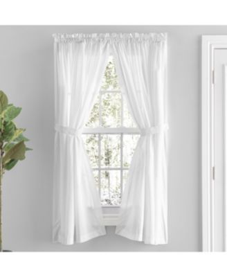 Simplicity Rod Pocket Tailored Curtain Panel Pair w/Tiebacks 80"W x 72"L