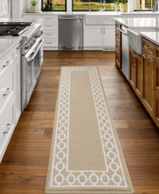 Christine Trellis Border Tufted Runner Rugs