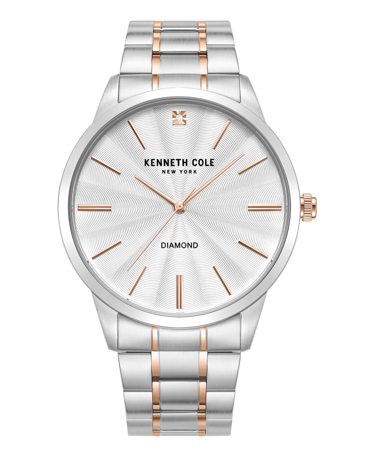 Kenneth Cole New York Men's Quartz Genuine Diamond Accents Two-tone Stainless Steel Watch 43.5mm In Multi