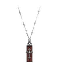 Glass Crystal Cross Necklace 18"