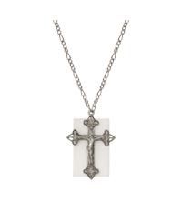 Semi-precious Square Cross Necklace