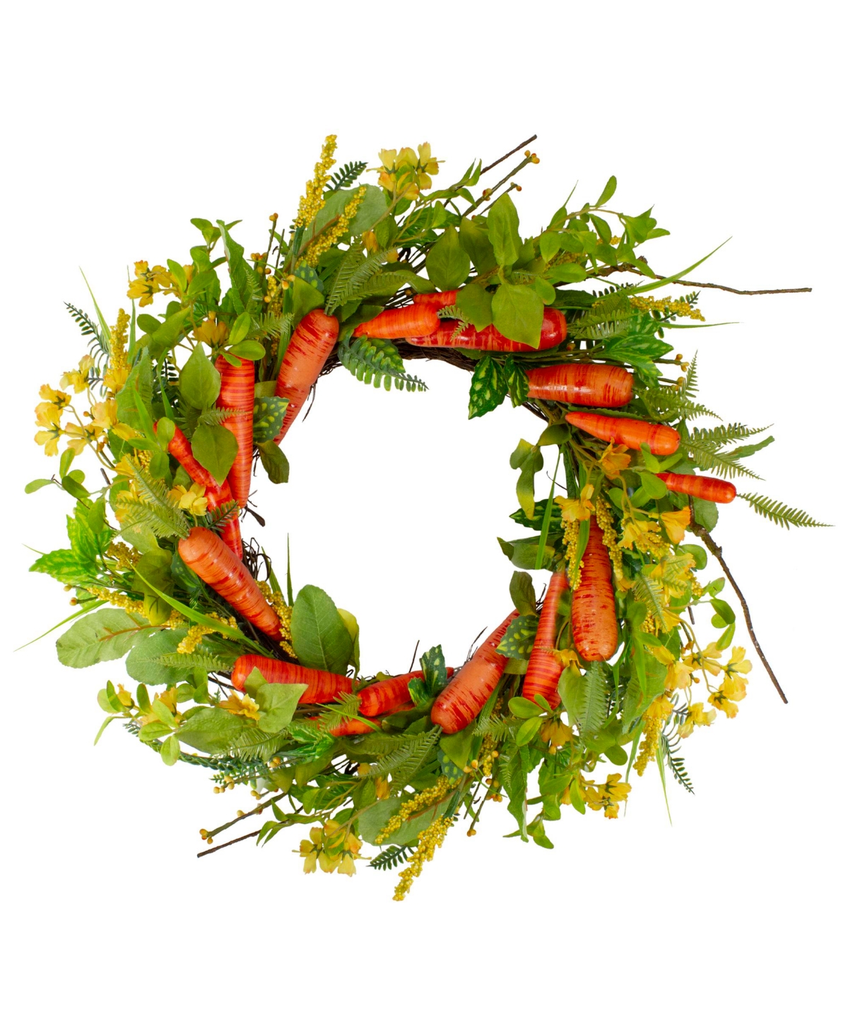 Northlight Carrot And Berry Foliage Easter Floral Spring Wreath Orange And Yellow 22"