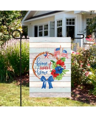 Home Sweet Home Patriotic Wreath Outdoor Garden Flag 12.5" x 18"