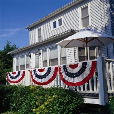 Patriotic Bunting, Medium- 58 x 27 Inches Outdoor Decor
