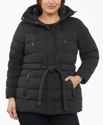 MICHAEL Michael Kors Women s Plus Size Belted Packable Puffer Coat Macy s