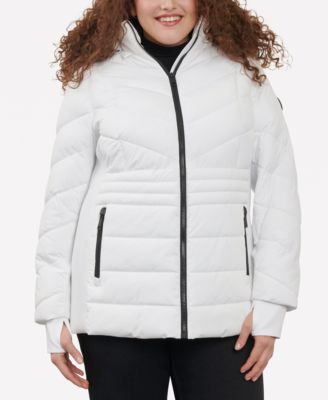 Macy's plus size puffer coats hotsell