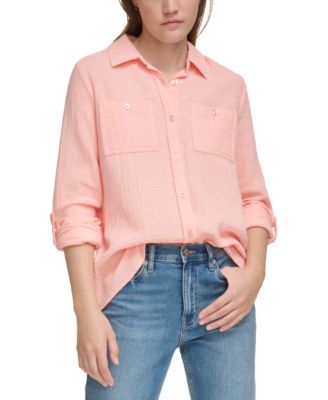 Calvin Klein Jeans - Petite Roll-Tab Shirt