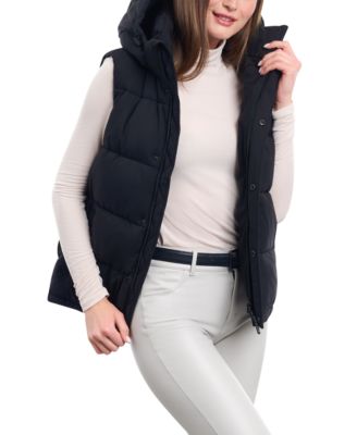 BCBGeneration Women's Hooded Stand-Collar Puffer Vest - Macy's