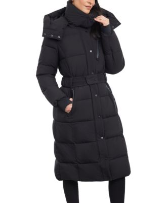 BCBGeneration Women's Belted Hooded Puffer Coat - Macy's