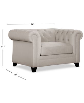 CLOSEOUT! Kallison 52" Fabric Arm Chair, Created for Macy's