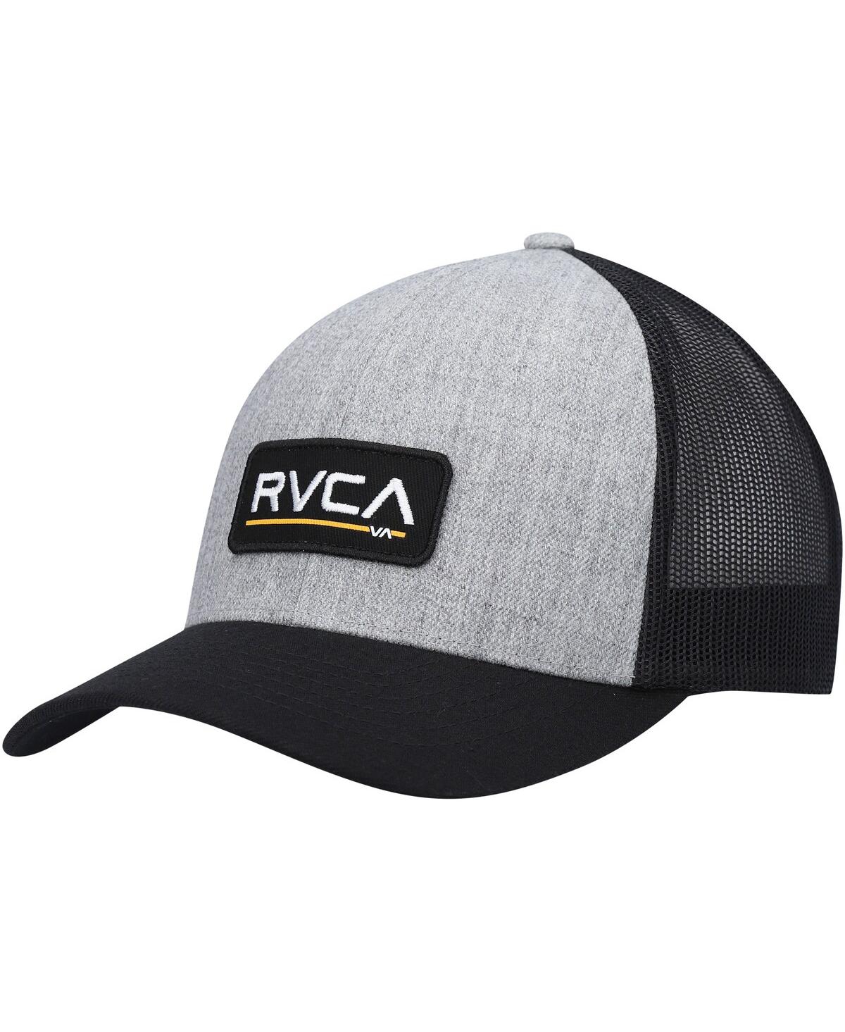 RVCA MEN'S RVCA HEATHERED GRAY TICKET TRUCKER III SNAPBACK HAT