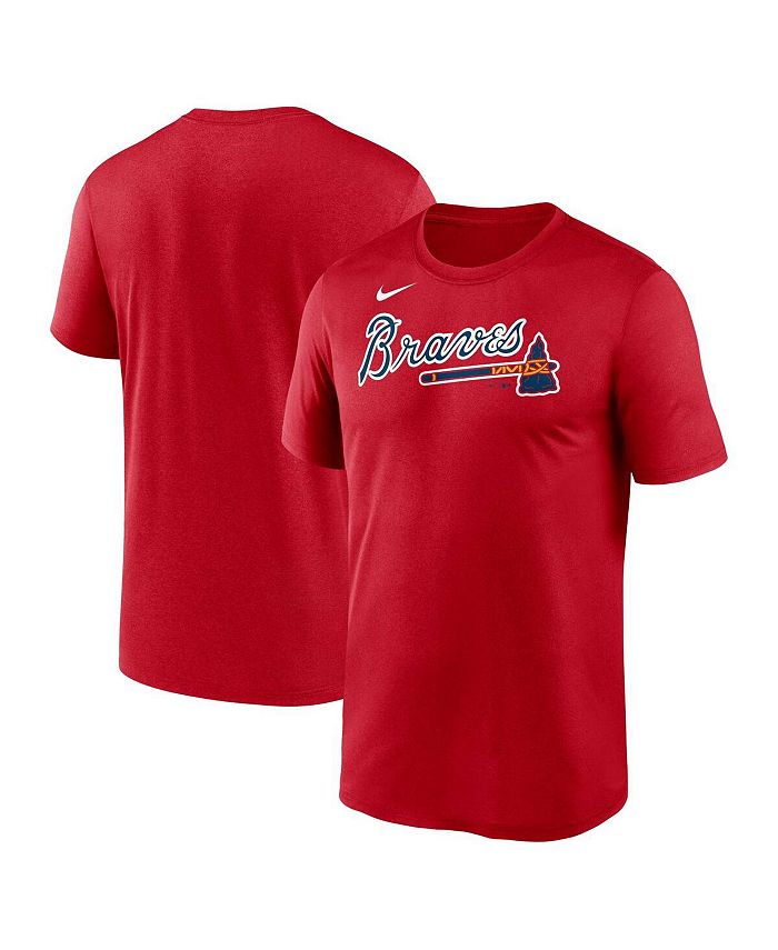 Men's Nike Red Atlanta Braves Team Lettering Club Pullover Hoodie