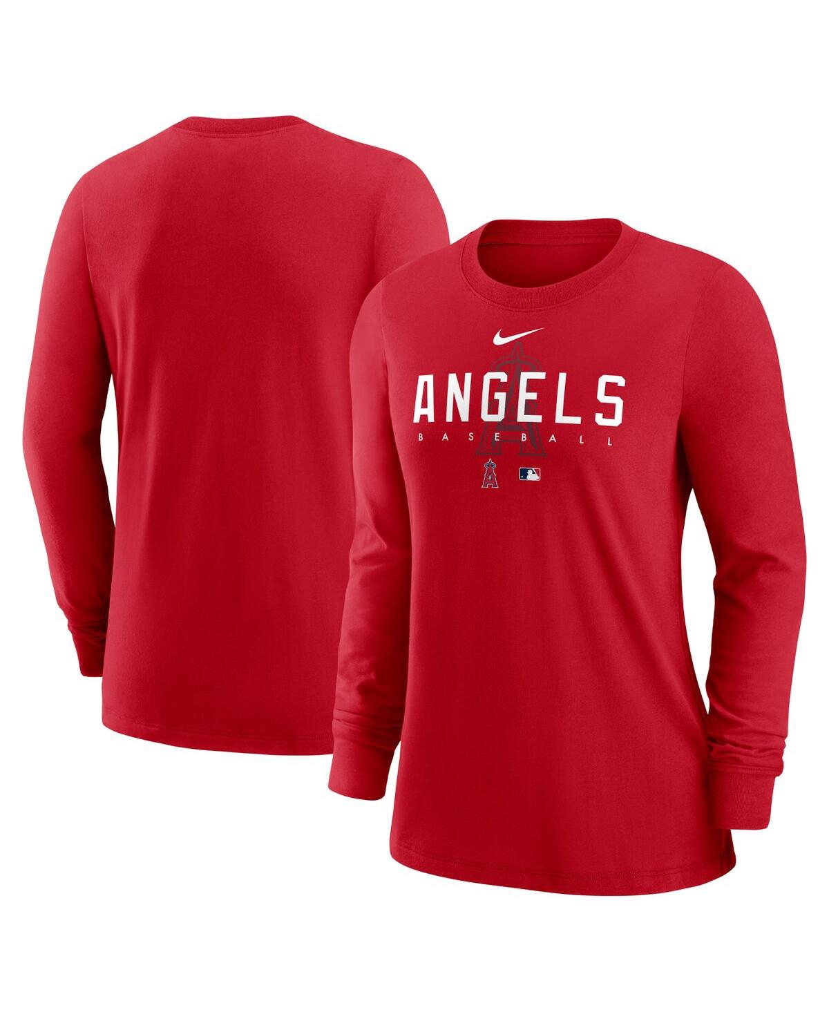 Shop Nike Women's  Red Los Angeles Angels Authentic Collection Legend Performance Long Sleeve T-shirt