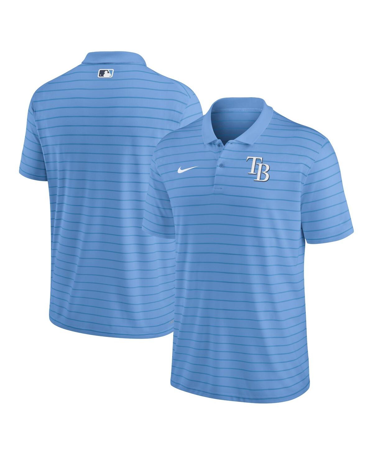 Men's NikeTampa Bay Rays Authentic Collection Victory Striped Performance Polo Shirt - Light Blue