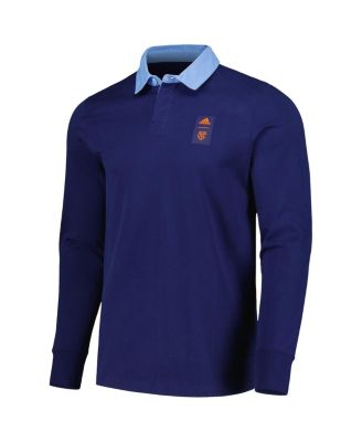 Men's 2023 Player Navy New York City FC Travel Long Sleeve Polo Shirt