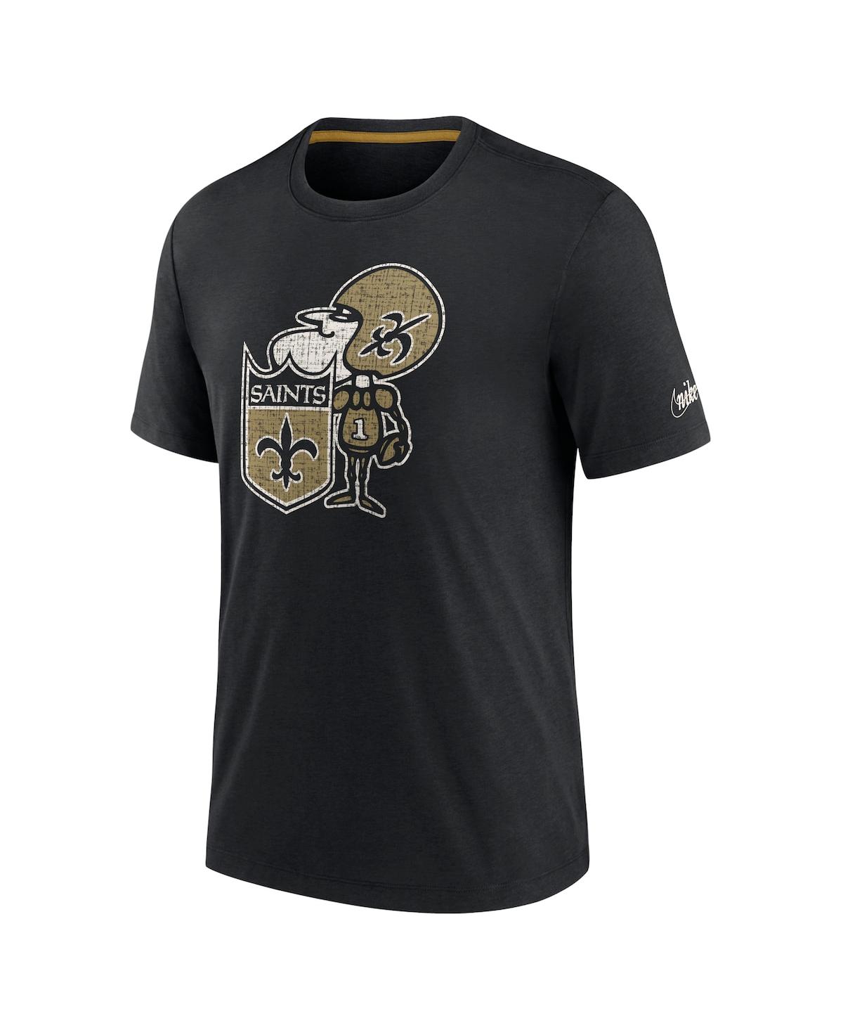 Nike Men's  Black New Orleans Saints Rewind Playback Logo Tri-blend T-shirt In Black