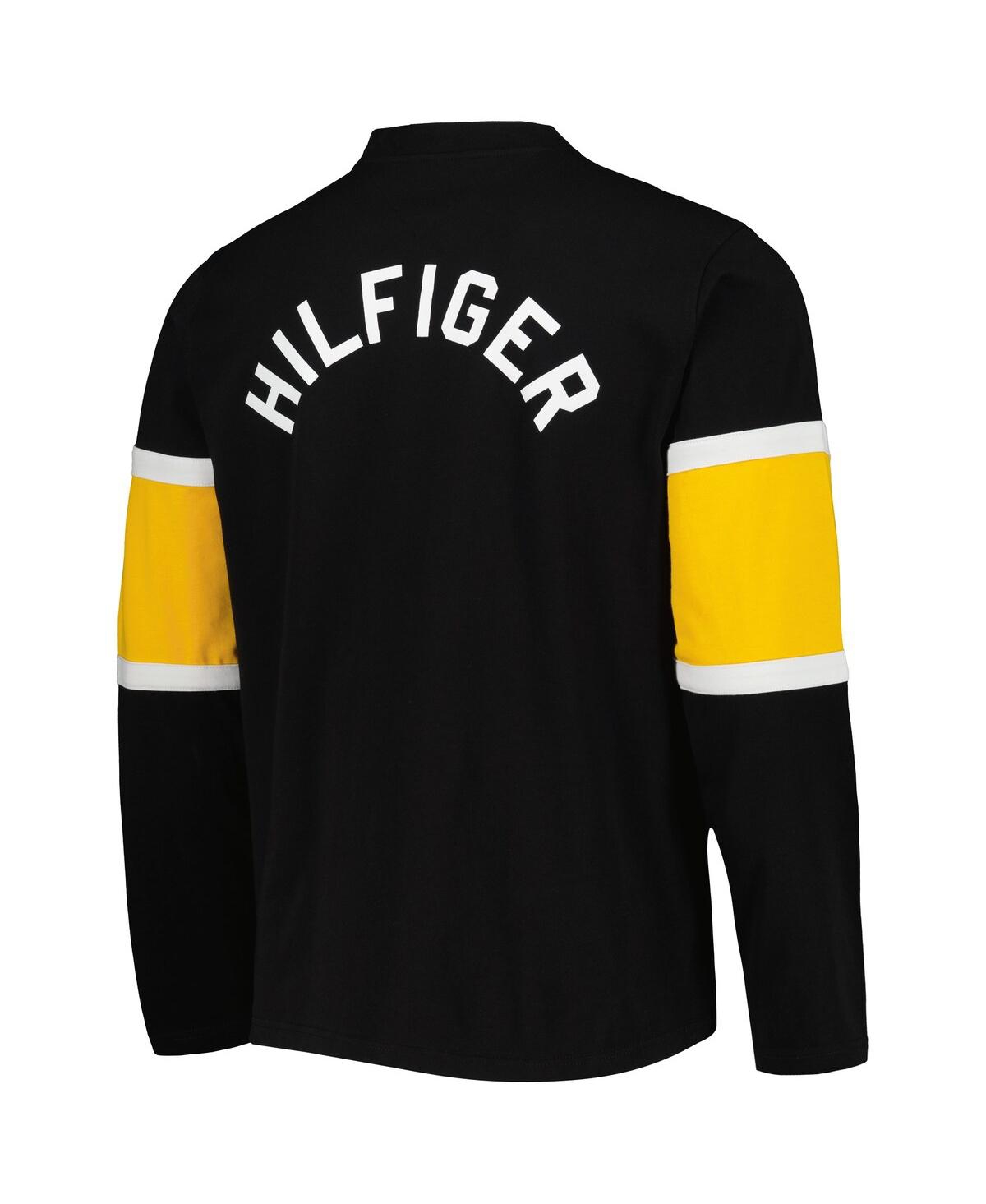 Shop Tommy Hilfiger Men's  Black Boston Bruins Walter Lace-up Long Sleeve Top