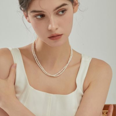 18K Gold Plated Freshwater Pearls - Cece Necklace 17" For Women