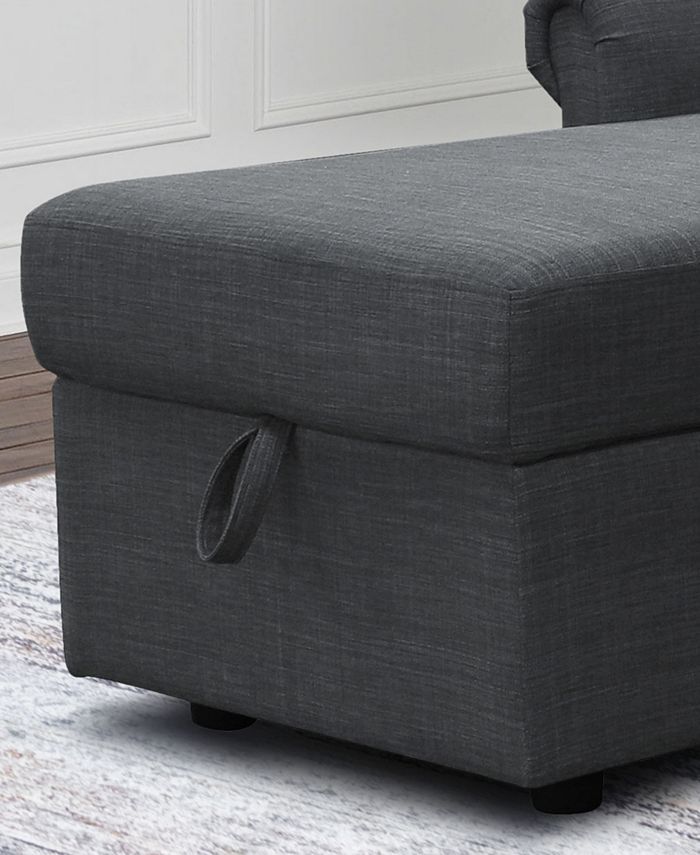 Abbyson Living Hamilton 2 Piece Storage Sofa Bed Reversible Sectional