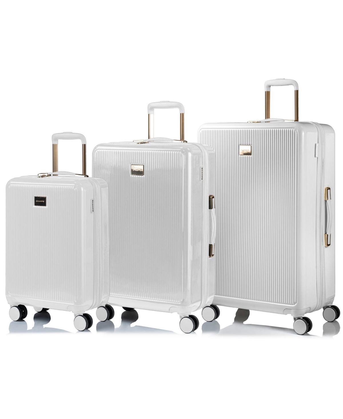 3-Piece Luxe Hardside Luggage Set - White