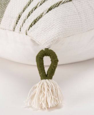 Modern Stripe Tassal Decorative Pillow, 20" X 20"