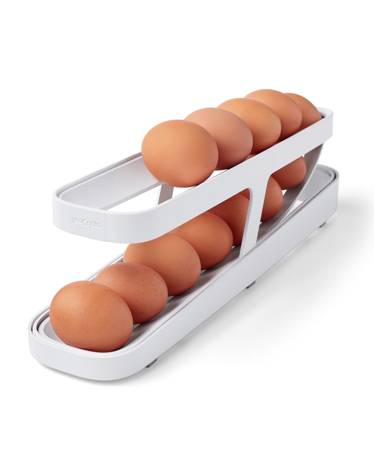 RollDown Refrigerator Egg Dispenser - White