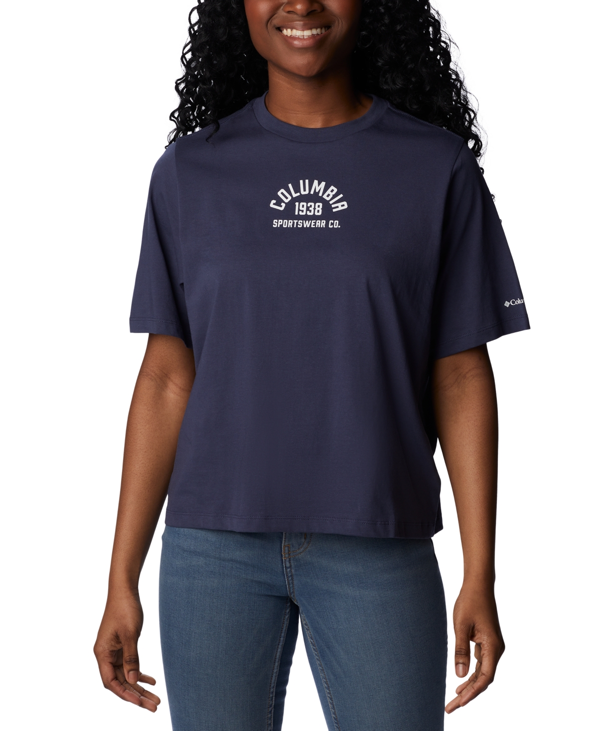 Shop Columbia Women's North Cascades Cotton T-shirt In Nocturnal,college