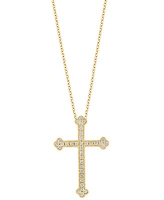 EFFY Collection - Diamond Cross 18" Pendant Necklace (1/5 ct. t.w.) in 14k Gold