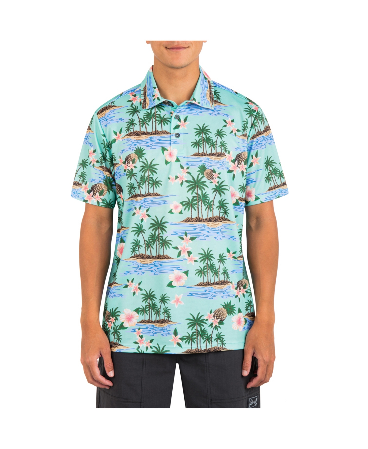 Hurley Men's H2o-dri Ace Fiesta Mesh Short Sleeve Polo Shirt In Tropical Mist