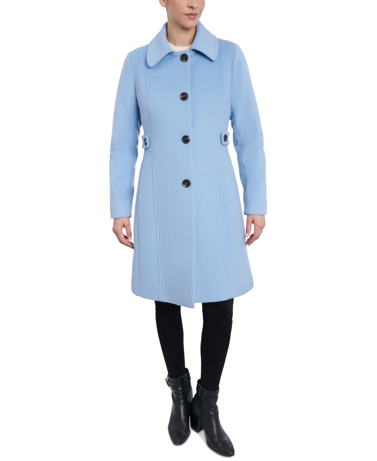 Shop Anne Klein Women's Wool Blend Walker Coat In Glacial Blue
