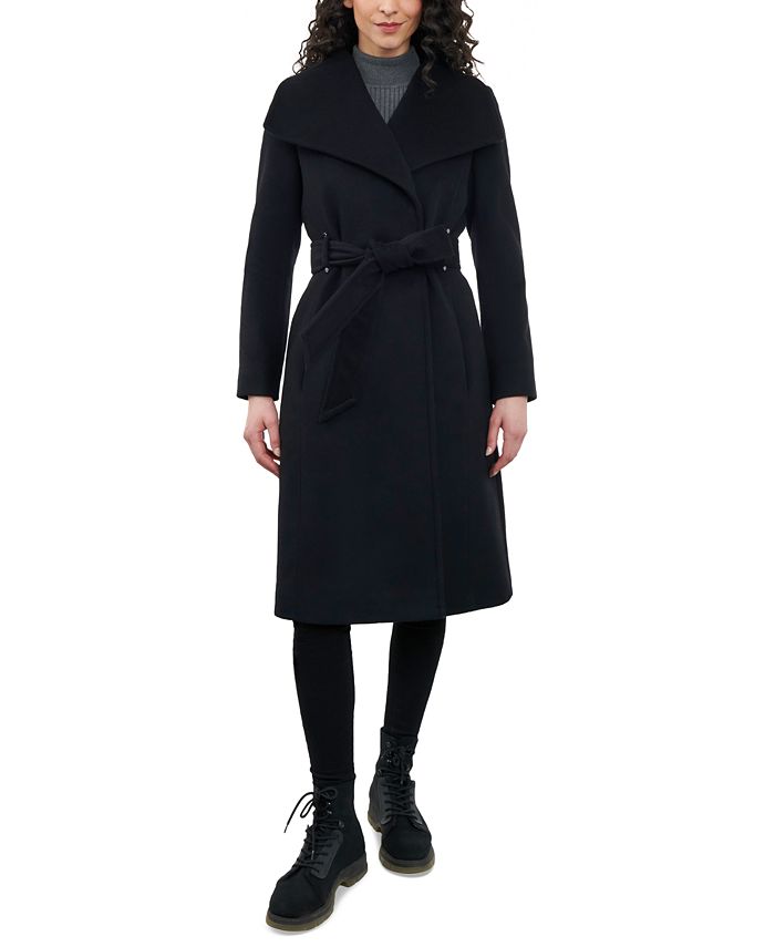 Anne Klein Women's Cashmere Blend Belted Wrap Coat - Macy's